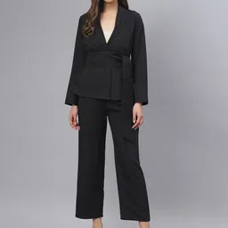 DEEBACO Women Black Solid Co-ord Set-image-66