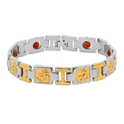 Shining Jewel - By Shivansh Men Silver-Toned Brass Gold-Plated Charm Bracelet-image-28