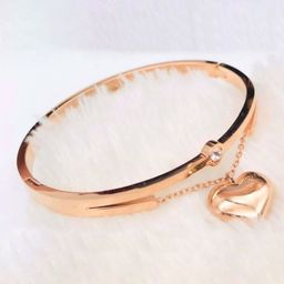 The Pari Rose Gold-Plated Stainless Steel Stones Studded Openable Bangle-Style Bracelet-27