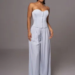 Bee Boe Strapless Sleeveless Satin Top & Trousers-image-41