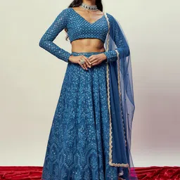 Renee Label Embroidered Sequinned Ready to Wear Lehenga & Blouse With Dupatta-20
