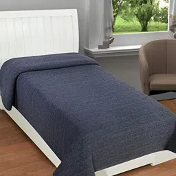 bsb home Grey Solid Woollen Heavy Winter 300 GSM Single Bed Blanket-37