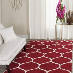 AaHo Decor Red Anti Slip California Woolen Carpet-image-57