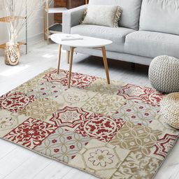Saral Home Beige & Maroon Printed Floor Carpet-image-38