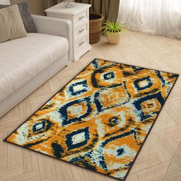 Story@home Yellow & Blue Printed Anti-Skid Rectangular Floor Carpet-10