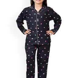 BAESD Girls Printed Pure Cotton Shirt Collar Clothing Set-image-87
