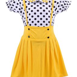Wish Karo Girls Yellow & White Printed Top with Skirt-picture-25