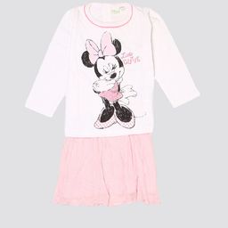 mothercare Girls Minnie Mouse Printed Pure Cotton T-shirt With Skirt-image-29