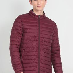 Arrow Sport Mock Collar Long Sleeve Zip Detail Puffer Jacket-image-44