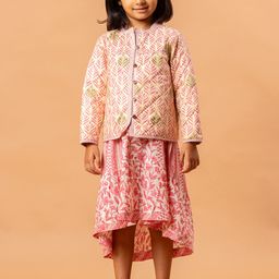 Sangria Girls Floral Printed Long Sleeve Lightweight Pure Cotton Quilted Jacket-picture-24