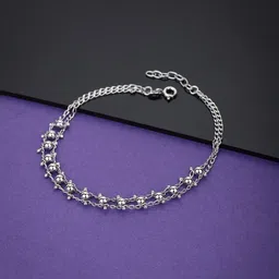 VANBELLE Rhodium-Plated 925 Sterling Silver Anklet-image-4