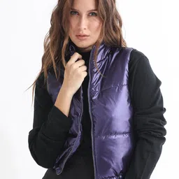 RAREISM Women Purple Bomber Jacket-image-88