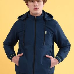 The Indian Garage Co Zip Detail Hooded Bomber Jacket-picture-10