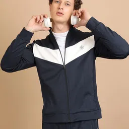 HIGHLANDER Colourblocked Mock Collar Bomber Jacket-57