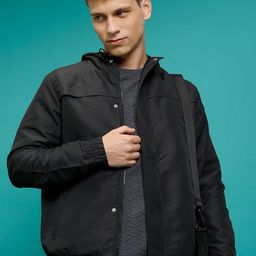 HIGHLANDER Black Hooded Bomber Jacket-picture-41