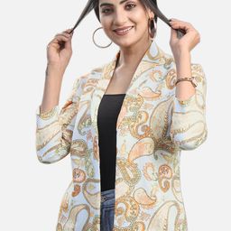 NEOFAA Paisley Printed Open Front Jacket-9