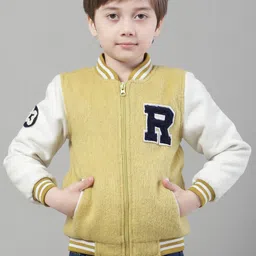 HOUSE OF VEDAS Boys Colourblocked Mandarin Collar Zip Detail Lightweight Varsity Jacket-image-72