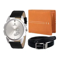 MARKQUES Men Black & Brown Solid Accessory Gift Set-image-80