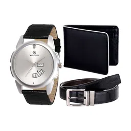 MARKQUES Men Black & Blue Solid Accessory Gift Set-image-58