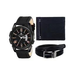 MARKQUES Men Black Leather Accessory Gift Set-image-53