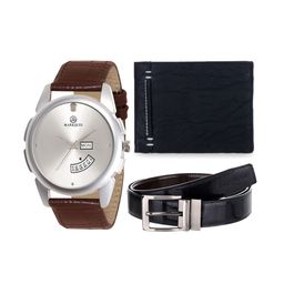 MARKQUES Men Black & Brown Solid Leather Accessory Gift Set-image-97
