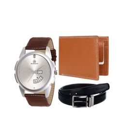 MARKQUES Men Black & Brown Solid Leather Accessory Gift Set-image-93