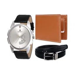 MARKQUES Men Black & Brown Solid Accessory Gift Set-image-63