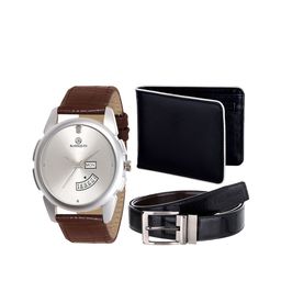MARKQUES Men Black & Brown Solid Leather Accessory Gift Set-image-94