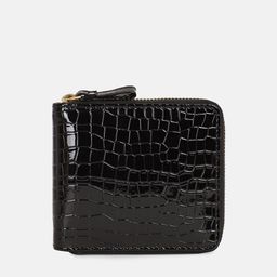 Bagsy Malone Women Black Textured Zip Detail PU Zip Around Wallet-11