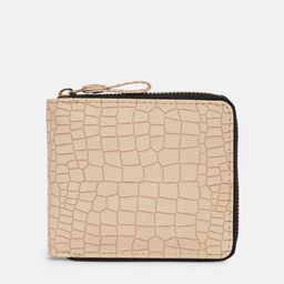 Bagsy Malone Women Cream-Coloured Textured Zip Detail PU Zip Around Wallet-14