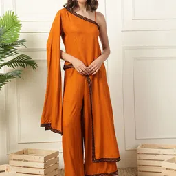 DEEBACO One Shoulder Neck Tunic With Palazzo Co-Ords-image-13