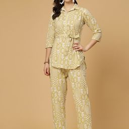 Pistaa Printed Pure Cotton Top With Trousers Co-Ords-picture-16