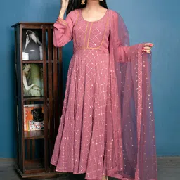 Label Shaurya Sanadhya Ethnic Motifs Embroidered Sequinned Kurta with Trousers & Duppatta-picture-7