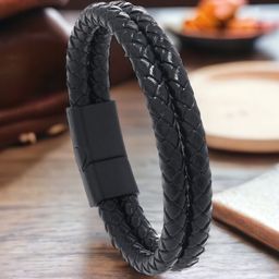 MYKI Men Leather Wraparound Bracelet-picture-9