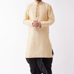 VASTRAMAY Woven Design Regular Kurta With Dhoti Pants-image-64