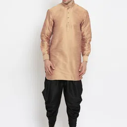 VASTRAMAY Mandarin Collar Kurta with Dhoti Pants-image-79