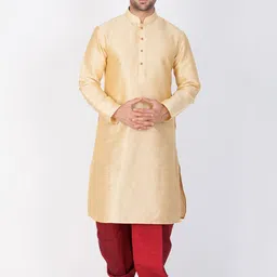 VASTRAMAY Mandarin Collar Regular Straight Kurta With Dhoti Pants-image-21