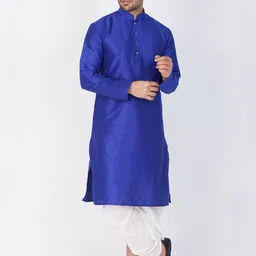 VASTRAMAY Mandarin Collar Kurta with Dhoti Pants-image-44