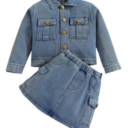 StyleCast Girls Blue Shirt Collar Shirt with Skirt-picture-26