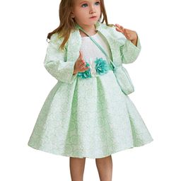 StyleCast Girls Green Self Design Applique Fit & Flare Dress With Shrug-image-19