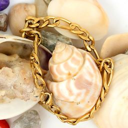 NAKABH Men Set of 2 Gold-Plated & Silver-Plated Link Bracelets-image-98