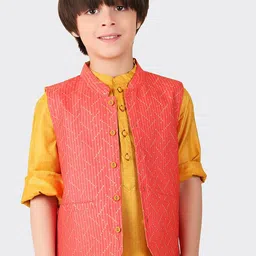 Fabindia Boys Printed Woven Nehru Jacket-42