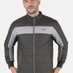Monte Carlo Men Olive Green Colourblocked Lightweight Bomber Jacket-54