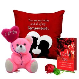 ME & YOU Red & White 4 Pieces Printed Valentine's Gift Set-image-35