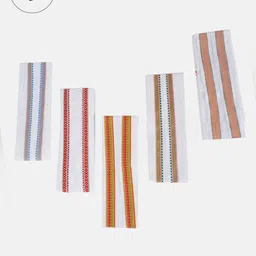 Ramraj Set Of 5 White Printed Pure Cotton Towel Set-1