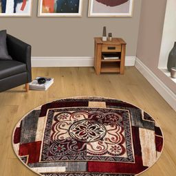 OBSESSIONS Beige & Maroon Traditional Carpet-9