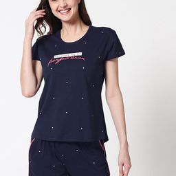 Zeyo Polka Dots Printed Pure Cotton Night Suit-18