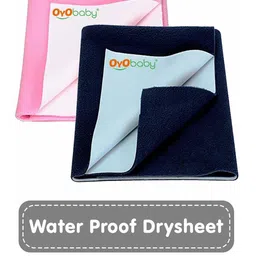 OyO Baby Infants Navy Blue & Pink 2 Pieces Cotton Baby Baby Bed Protector-picture-28