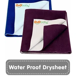 OyO Baby Infants Navy Blue & Purple 2 Pieces Cotton Baby Baby Bed Protector-picture-14