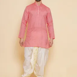 Sethukrishna Mandarin Collar Regular Kurta with Dhoti Pants-image-14